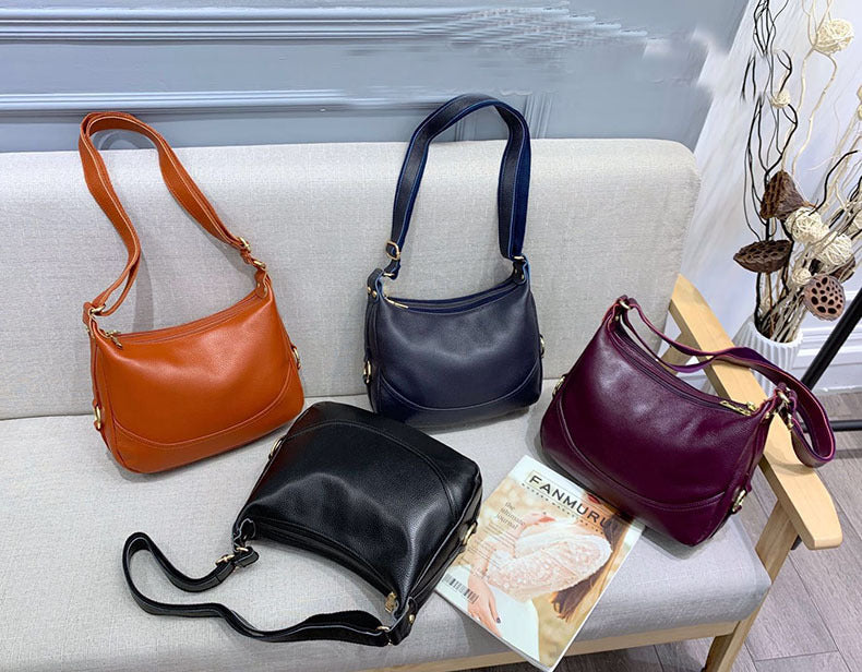 Genuine Leather Crossbody Bag for Women2025Versatile Soft Top Layer Cowhide Large Capacity Shoulder Bag for Middle-aged Moms, Light Luxury Style