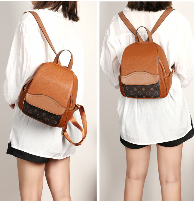 Backpack Top Layer Cowhide mini Fashionable Simple Large Capacity Crossbody Bag Casual Versatile Travel Small Backpack for Women