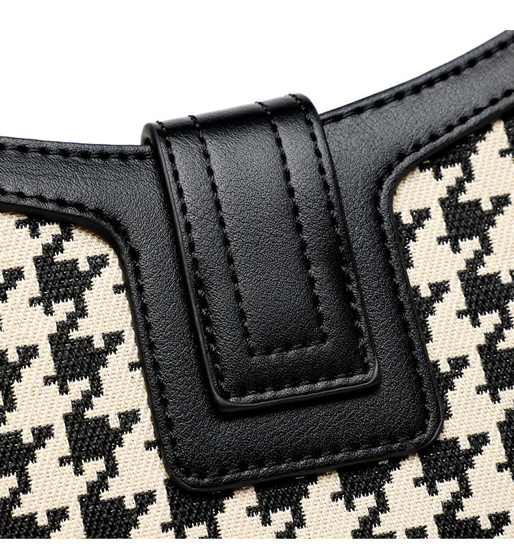 Houndstooth Crossbody Bag Baguette Underarm Bag Spring Autumn Women's Bag Small Square Bag Niche Versatile Commuter Handbag Shoulder Bag