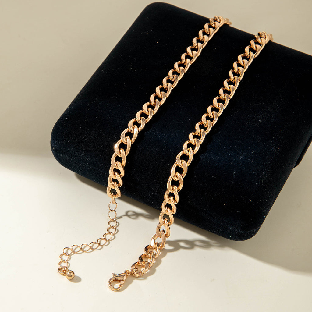 European and American Ornament Fashion Hip-Hop Short Thick Chain Geometric Necklace Metal Exaggerated Necklace