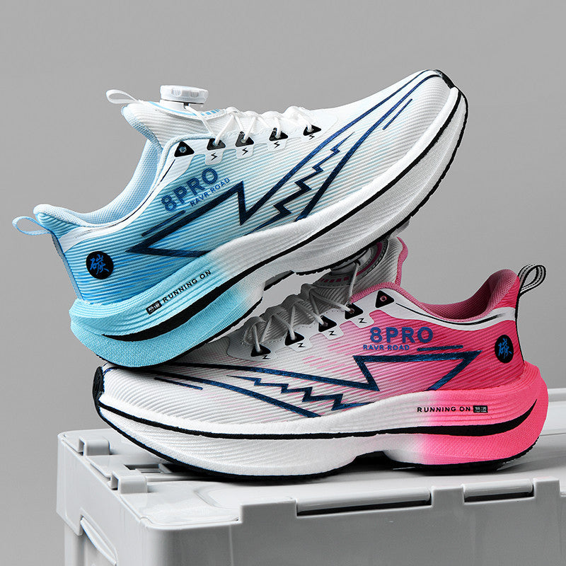 Red Rabbit8pro Button Student Sports Shoes for Men and Women, Carbon Plate Lightweight Shock-Absorbing Running Shoes, Candy Colors