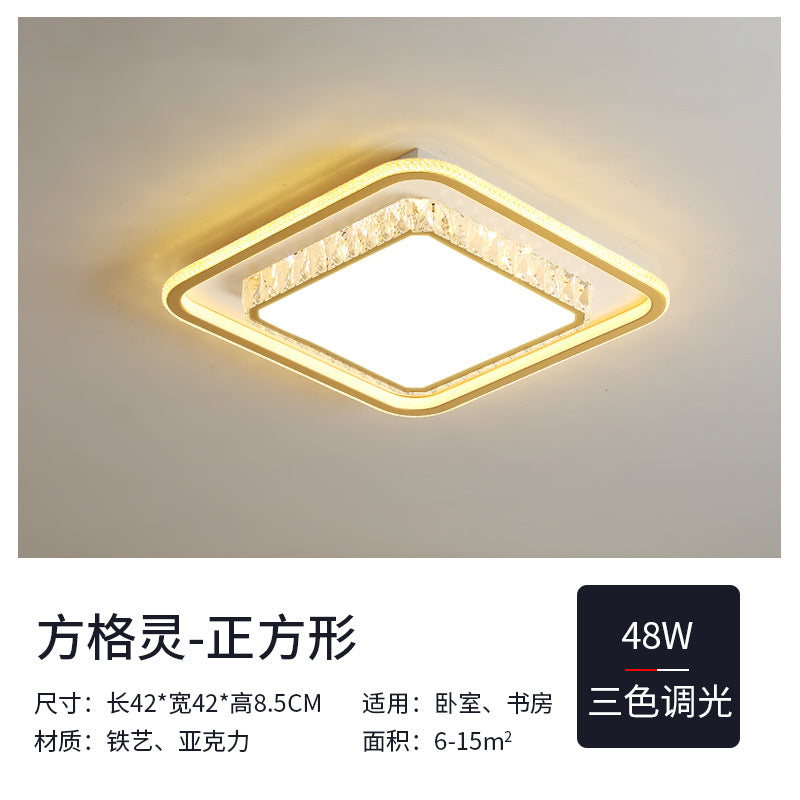 Wholesale Large Living Room Lamp2025New Year's Light Luxury Crystal led Ceiling lamp simple modern elegant bedroom lighting fixture