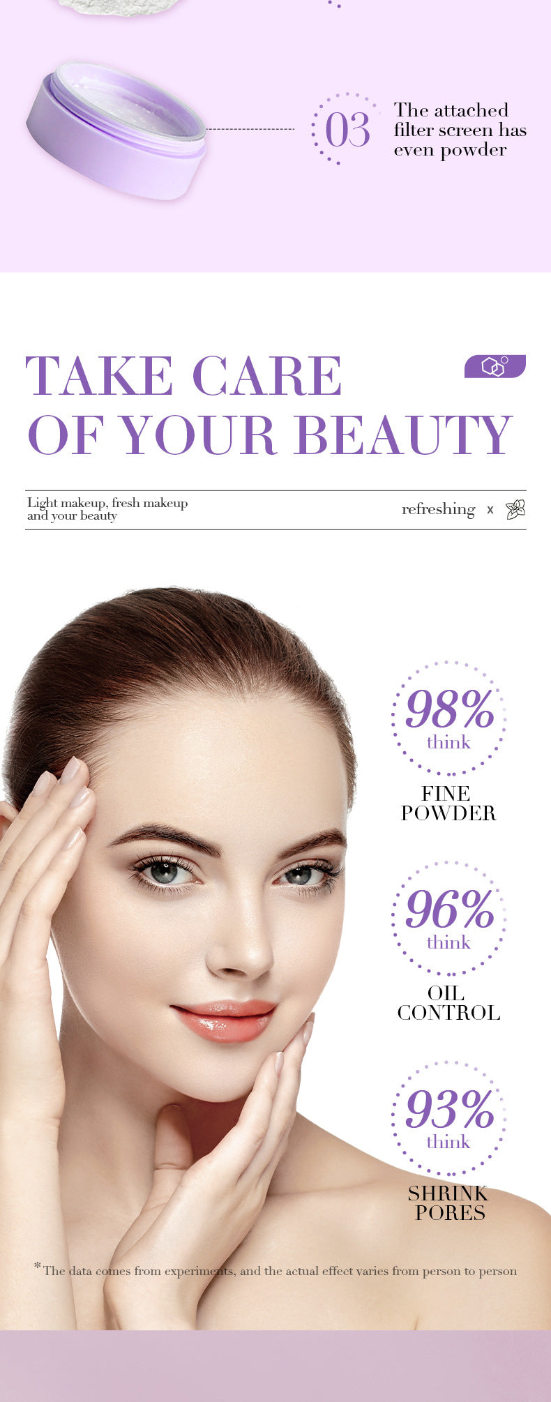 Makeup SADOER Mineral Loose Powder Refreshing Lightweight Setting Concealer Powder  Wholesale