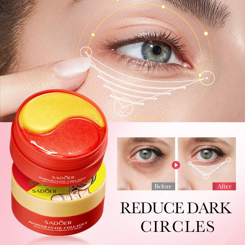 Pomegranate Collagen Moisturizing Eye Mask SADOER Firming and Moisturizing Eye Mask Patch Cross-Border Wholesale