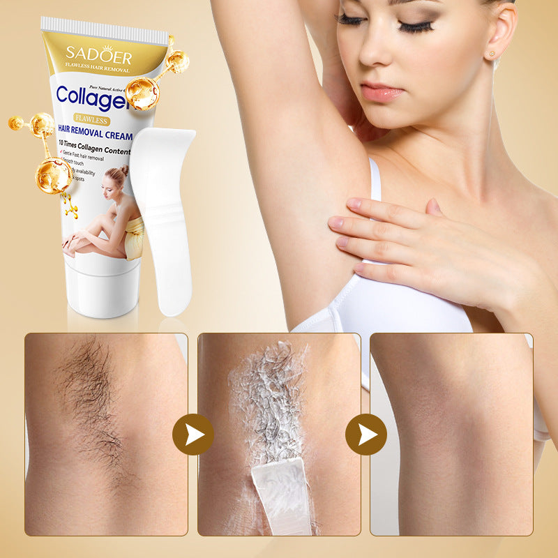 Collagen Gentle Hair Removal Cream SADOER Skin-friendly Non-irritating Underarm Hair Removal Cream  Wholesale