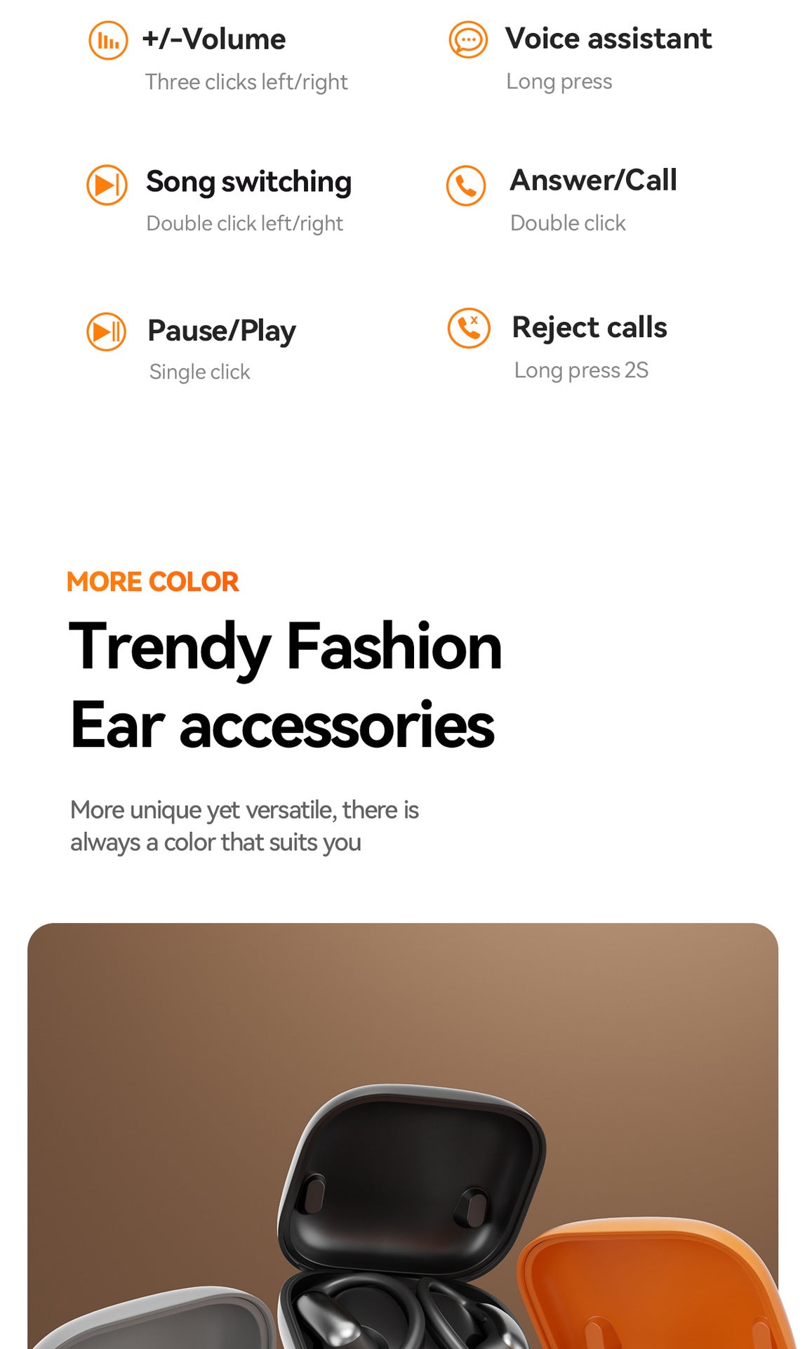 New M144Long Battery Life Ear-Hook and In-Ear Headphones Private Model High Appearance Wireless Bluetooth Headphones Wholesale