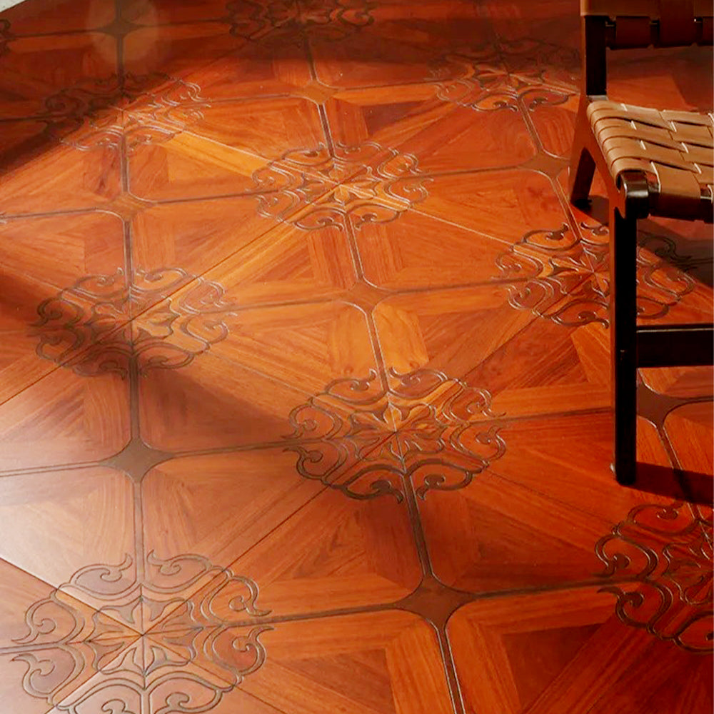 15mm Customizable Square Rosewood Parquet Wood Flooring | Multi-Layer Engineered Panels Outdoor Waterproof Luxury Premium