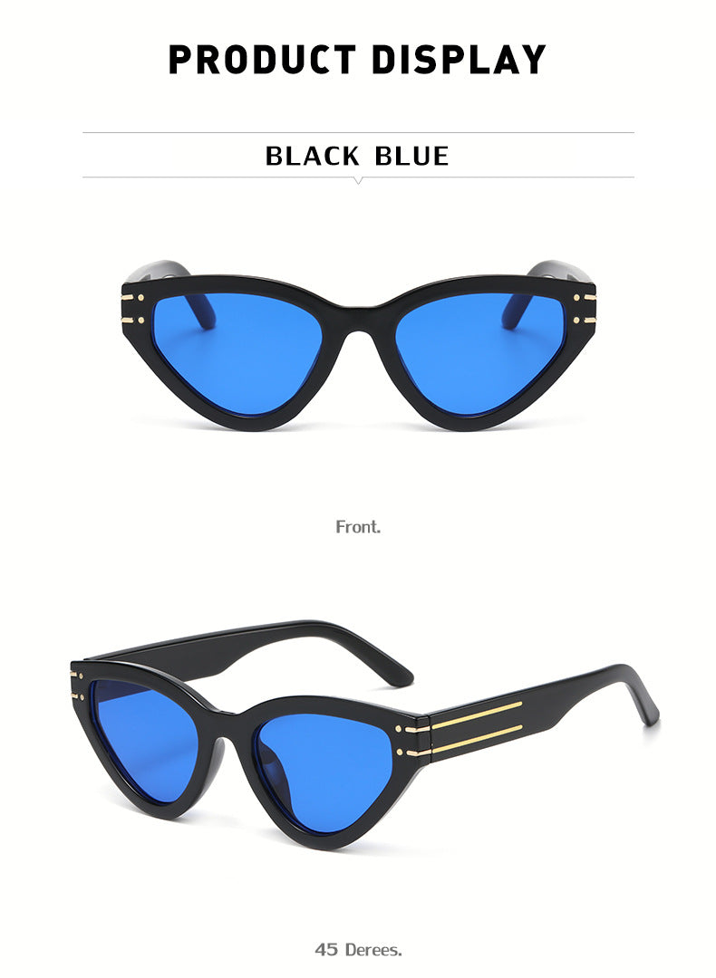 New European and American style personality cat-eye UV protection sunglasses for women ins Small Frame Sunglasses Eyewear Trendy Wholesale