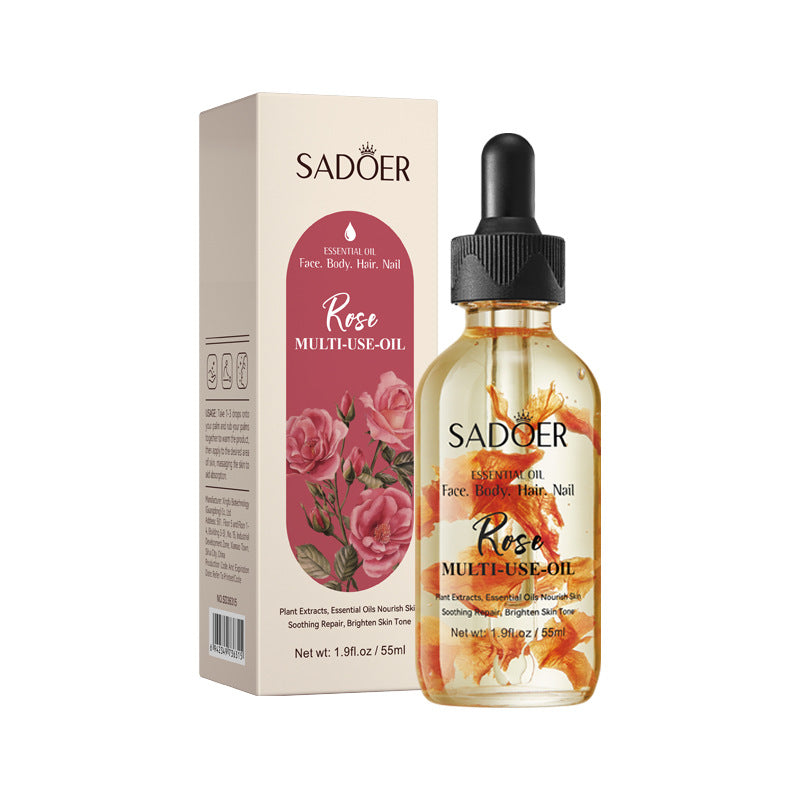 Rose Dried Flower Multi-effect Massage Oil SADOER Moisturizing skin body essential oil cross-border foreign trade wholesale