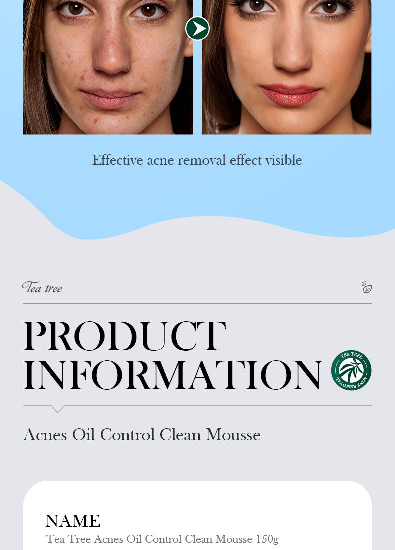Tea Tree Mousse Facial Cleanser150gSADOER Clean Bubble Dense Facial Cleanser  Wholesale