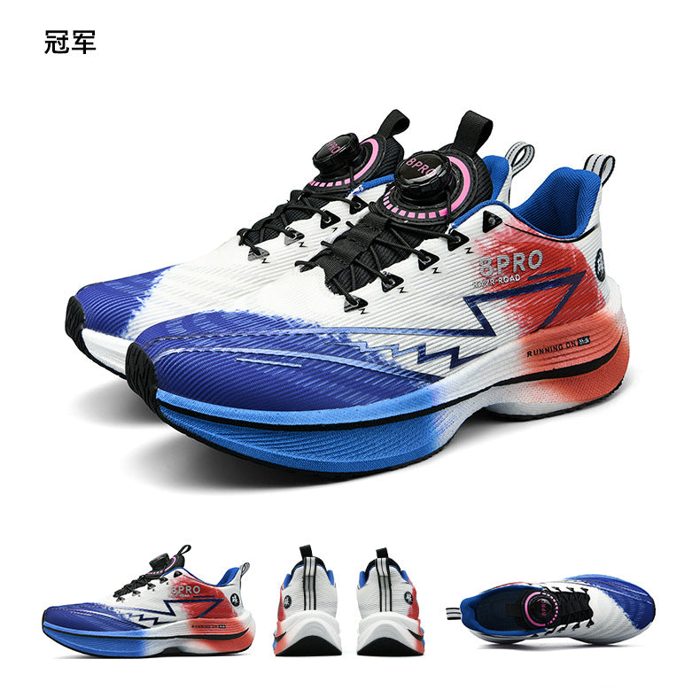 Red Rabbit8pro Button Student Sports Shoes for Men and Women, Carbon Plate Lightweight Shock-Absorbing Running Shoes, Candy Colors