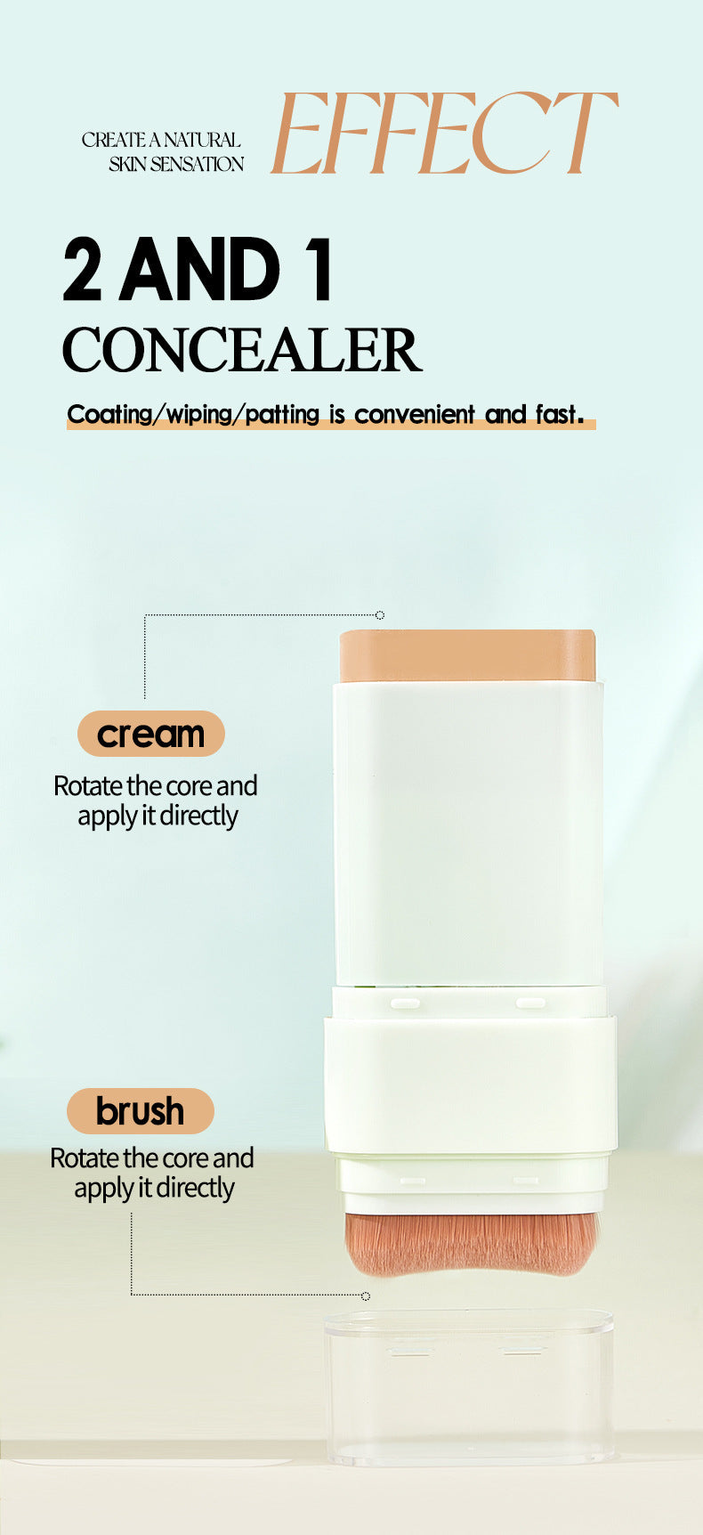 E-commerce Dropshipping Yellow Black Skin Foundation Double-ended Concealer Foundation Stick Waterproof Non-smudge Wholesale Cosmetics