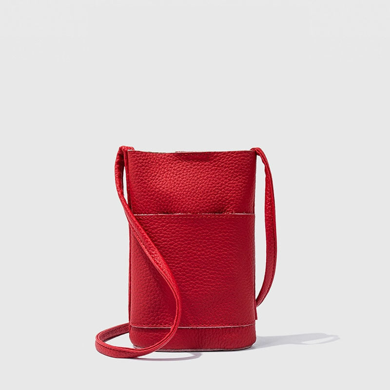 Mini Genuine Leather Phone Bag for Women togo Top Grain Leather Small Square Bag2025New Fashion Simple Versatile Crossbody Bag