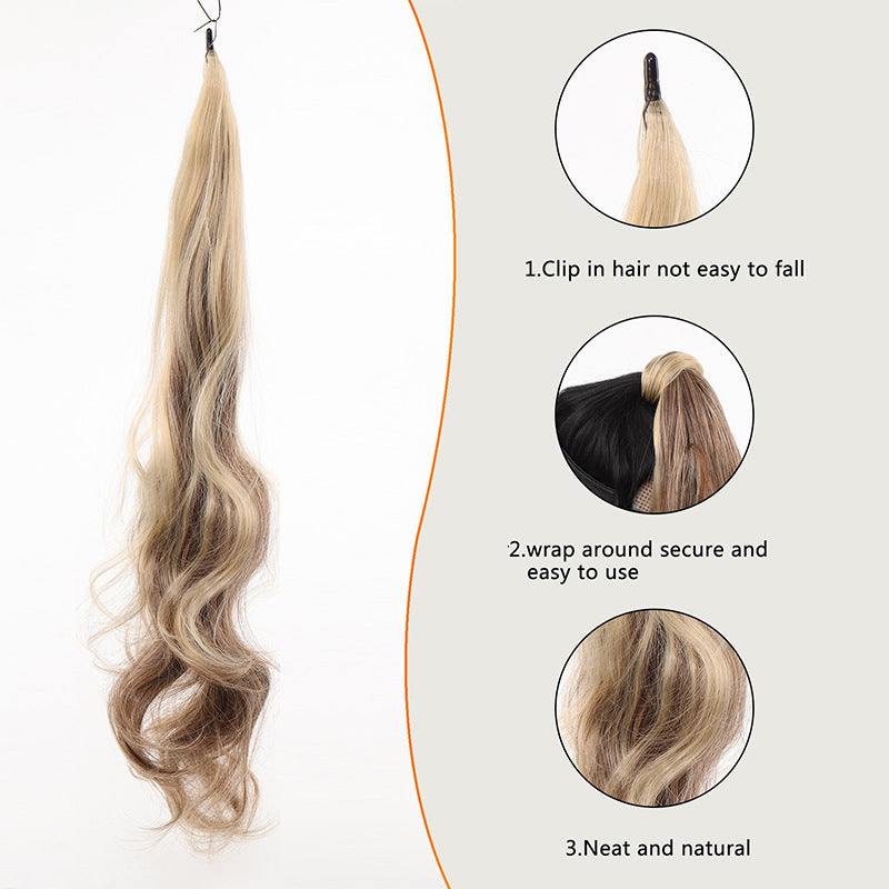 32Inch European and American Style Wig Ponytail for Women Wrap-around Ponytail Magic Wand Ponytail Wand Hair Ponytail