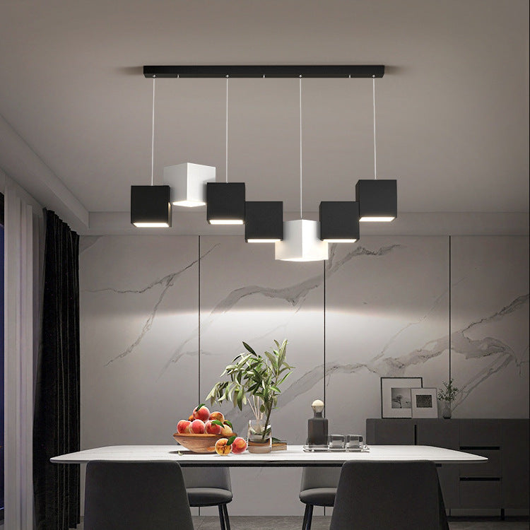 Art Cube Restaurant Light Modern Dining Table Pendant Light Simple Trendy Office Desk Bar Counter Study Room Restaurant Grand Lighting Fixture
