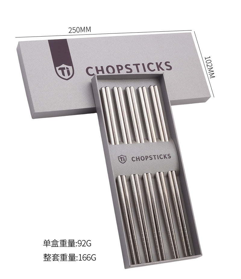 Pure Titanium Crystal Chopsticks for Home and Outdoor Use, Light Luxury Colorful Ice Flower Chopsticks for Restaurants23cm Half Square Chopsticks Antibacterial Titanium Chopsticks