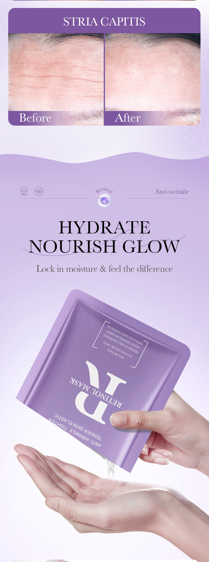 Mask25g BIOAOUA Dimension C Retinol Hydrating Moisturizing Mask Sheet Pack  Wholesale