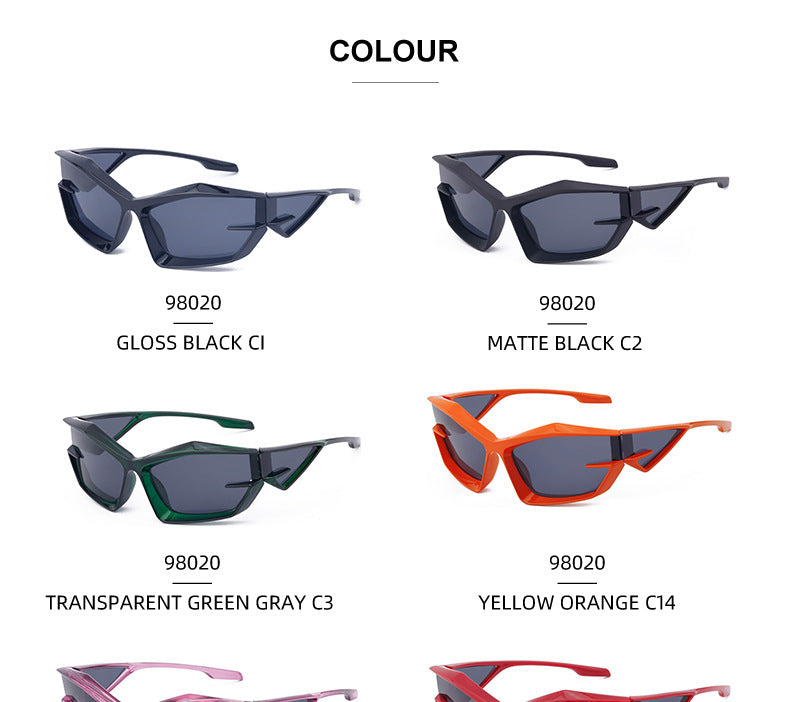 European and American style unique shaped sunglasses for men Y2K Millennium Future Technology Sunglasses for Women Trendy Glasses Wholesale