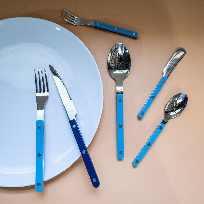 Color-Block Clip Handle Nail Dinnerware304Stainless Steel Tableware ins Nordic Style Spoon High Aesthetic6Set of Western Cutlery