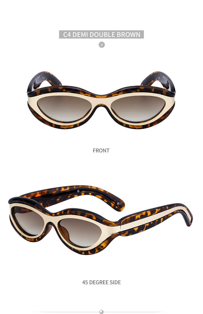 New European and American Y2K Cat Eye Sunglasses for Women Street Style Small Frame Sunglasses for Men Trendy Wholesale sunglasse