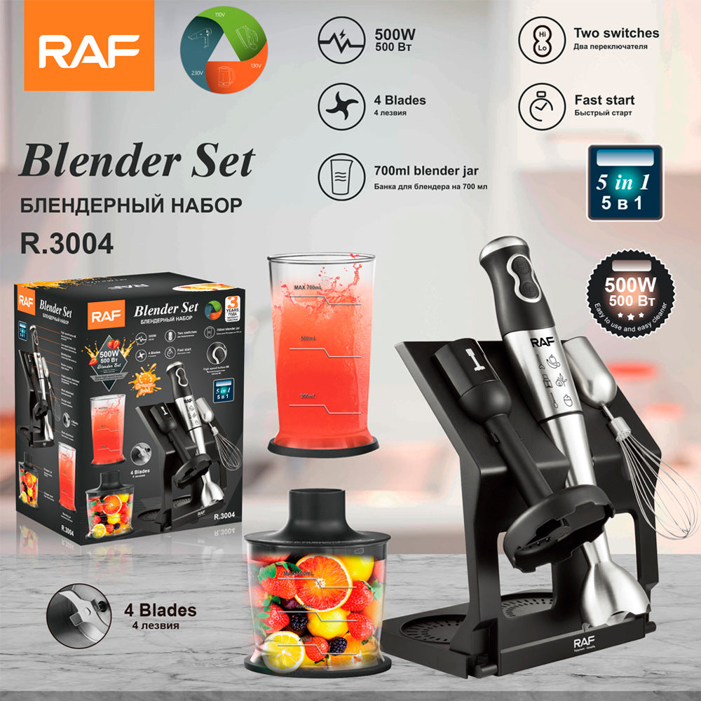 RAF EU Standard Portable Household Handheld Electric Stainless Steel Food Mixer Cooking Stick Blender300