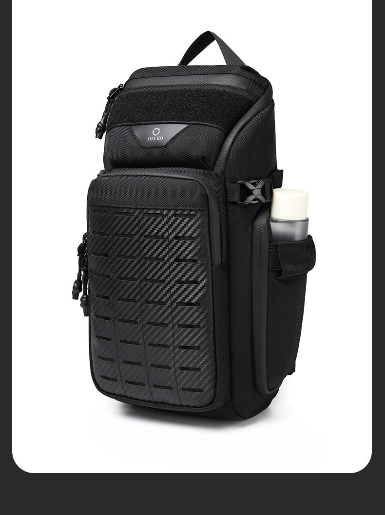 OZUKO Tactical Chest Bag Men's Crossbody Bag Waterproof Multifunctional Outdoor Portable Bag Cycling Trendy Shoulder Bag